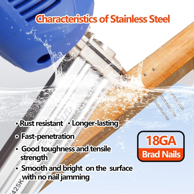 SITLDY 18 Gauge 304 Stainless Steel Brad Nails 1-1/2- inch 1000-Pack Small Finishing Nail Gun Nails for Pneumatic, Electric 18GA Brad Nailer Gun - Image 5